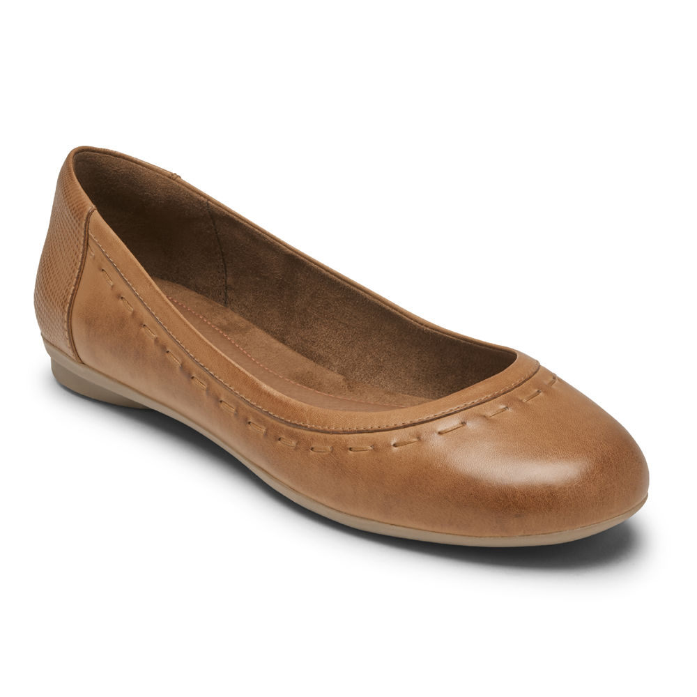 Rockport Flats For Womens Brown - Cobb Hill Maiika Ballet - ID6137859